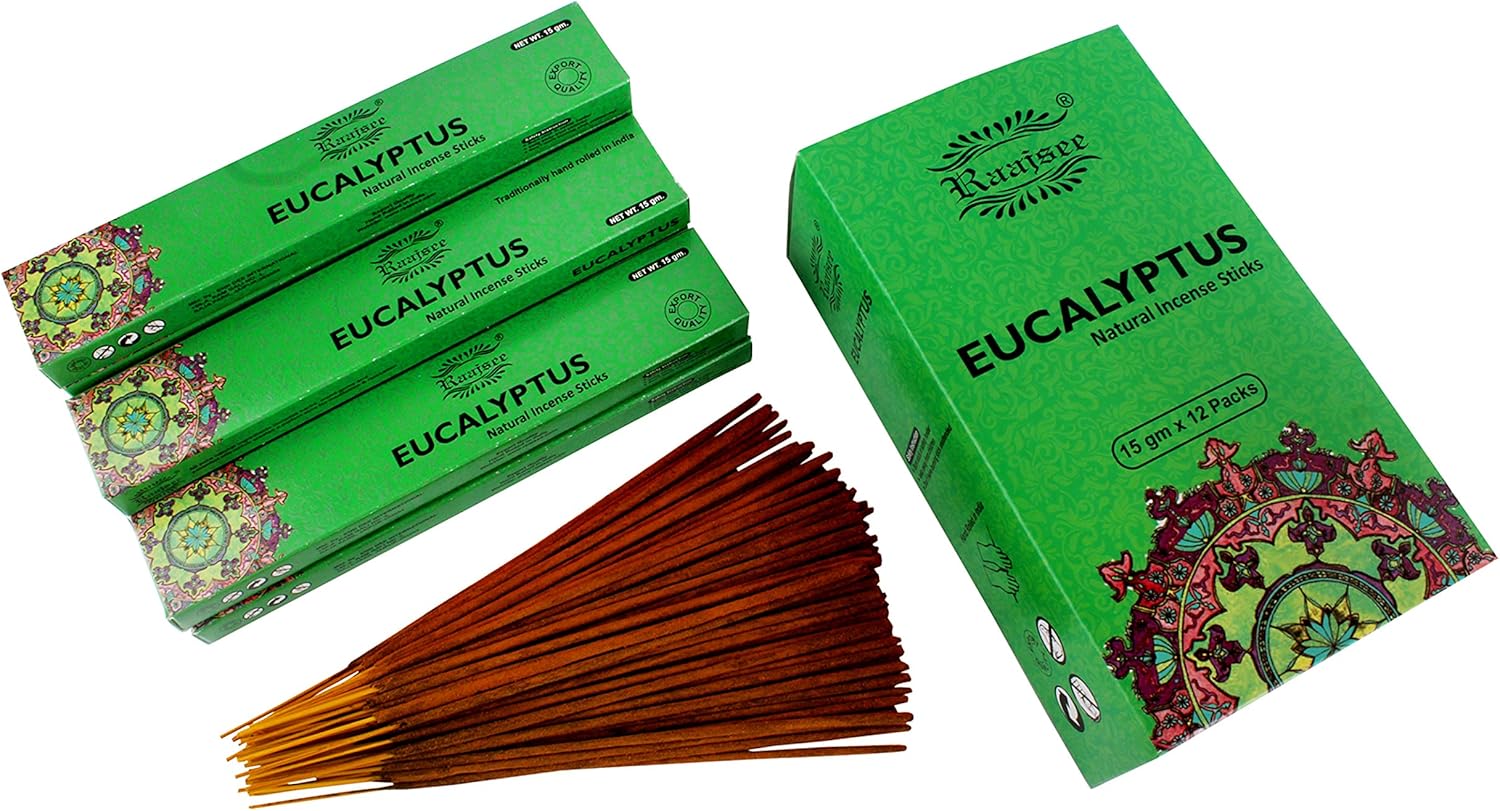 raajsee Incense Sticks 12 Pack Set 15gm Each, 100 Organic Hand Rolled