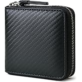 Alldaily RFID Blocking Wallets for Men with Zipper Bifold RFID Card Holder (Black)