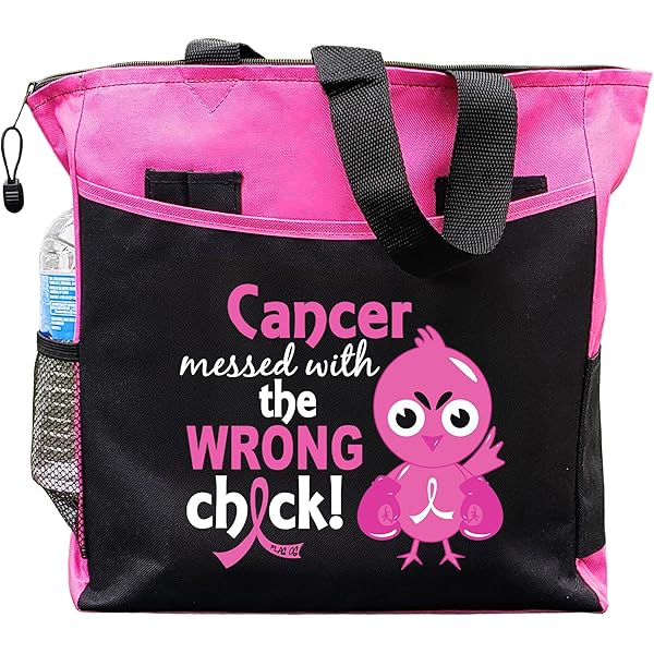 Borsa Tote In Tela Per Sensibilizzazione Cancro Al Seno - Scritta 'I Have A Shitty Titty But I Will Survive' Con Nastro Rosa, Regalo Di Supporto Per Donne, 42x35 Cm - 2
