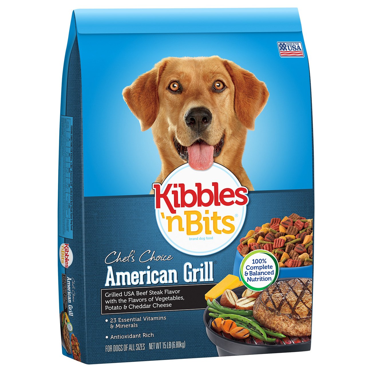 Kibbles 'n Bits American Grill Grilled USA Beef Steak Flavor Dry Dog