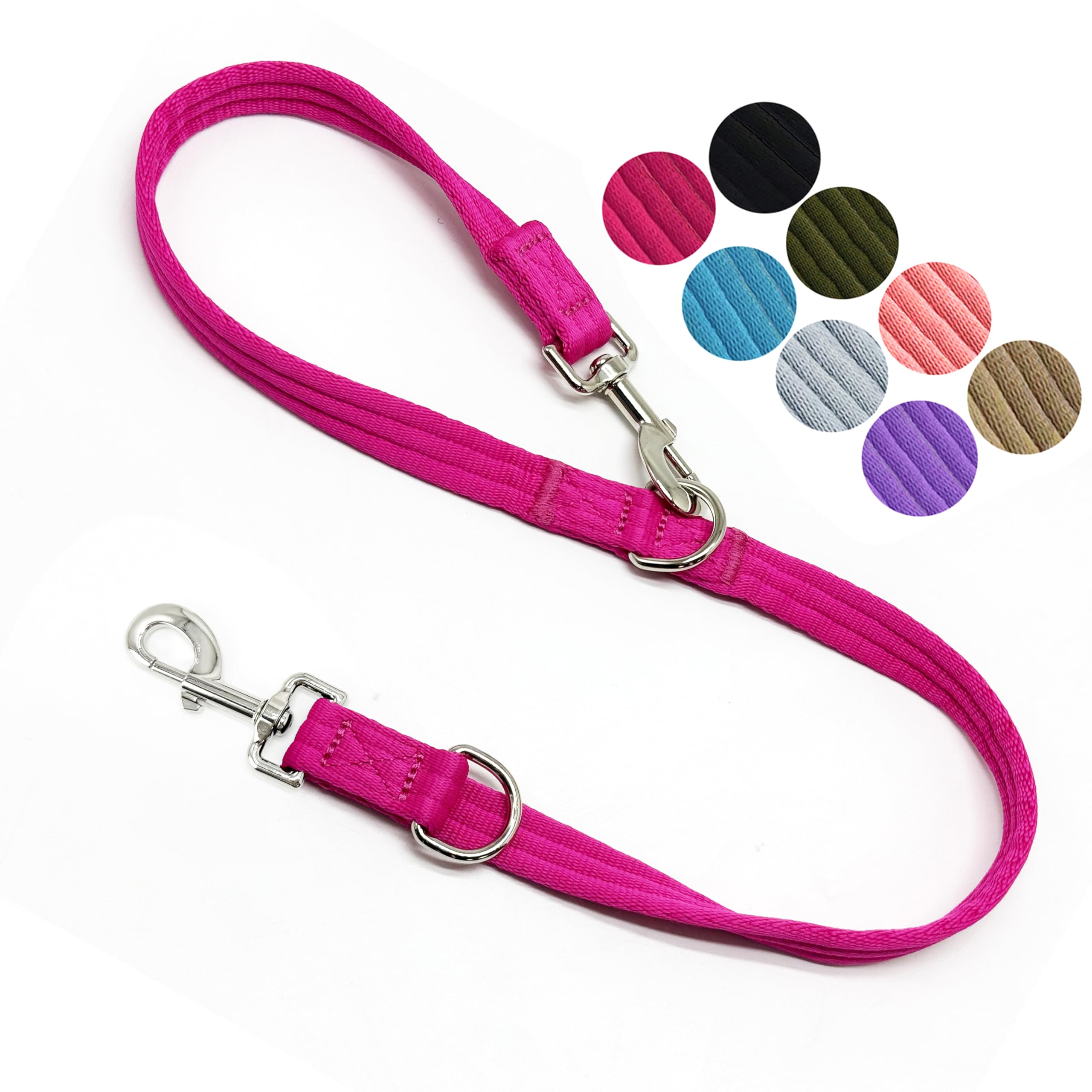 Photo 1 of Double Ended Dog Leash,for Obedience Training Easy to Use,Lightweight,Soft for Large and Medium Dogs (Fuchsia, 1M*2.5CM)