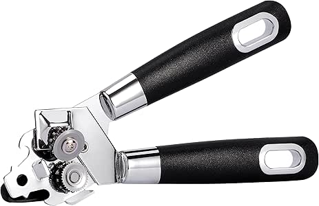 Abrelatas manual 3 en 1, abrelatas de seguridad de acero inoxidable y