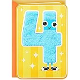 Hallmark 4th Birthday Card for Kids (Fuzzy Number)