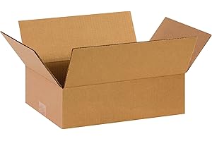 BOX USA 14 x 10 x 4 Corrugated Cardboard Boxes, Flat 14"L x 10"W x 4"H, Pack of 25 | Shipping, Packaging, Moving, Storage Box for Home or Business, Strong Wholesale Bulk Boxes