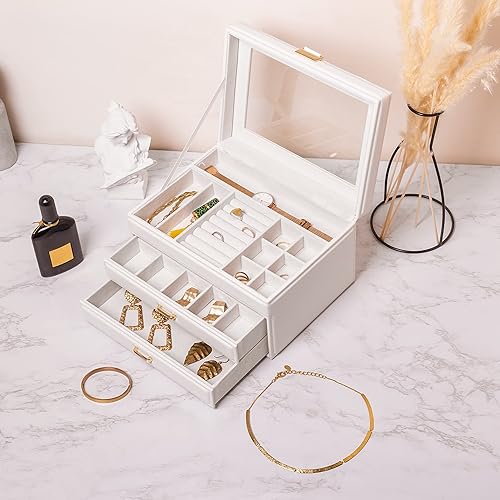 Travel Jewelry Case Vlando Jewellery Organiser Box With Glass