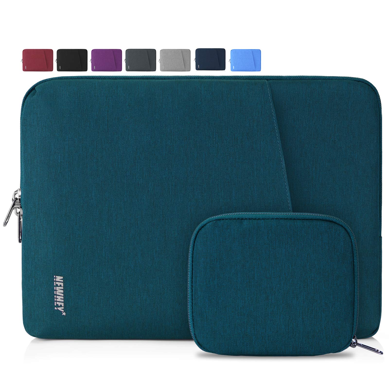 NEWHEY Laptop Sleeve Case 14 Inch Water Repellent Laptop Cover Bag Shock Resistant Notebook Protective Bag with Small Case Deep Teal