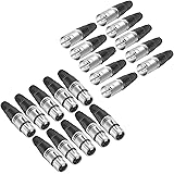 Neewer 20-Piece 3 Pin XLR Solder Type Connector - 10 Male and 10 Female Plug Cable Connector Microphone Audio Socket, Made of