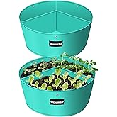 SPONDWILD 2 Pack 10 Gallon 3 Compartment Grow Bag, Vegetable Growing Bag Thickened PE Garden Pots with Drainage Holes, Branch-Binding Holes, Reusable Plant Bag for Vegetables,Flowers