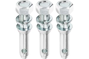 Sunluway 3 Pack Cat 1 Draw Pin Lift Arm Pin, 7/8 in Dia, 5-1/2 in Universal, Forged, Silver, Carbon Steel, Powder Coated, Tra