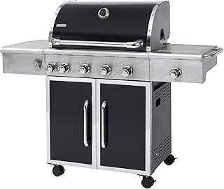 Tepro 3151 Gasgrill Manhattan mit 4 Edelstahlbrenner, 1 Seitenbrenner und 1 Horizontalbrenner