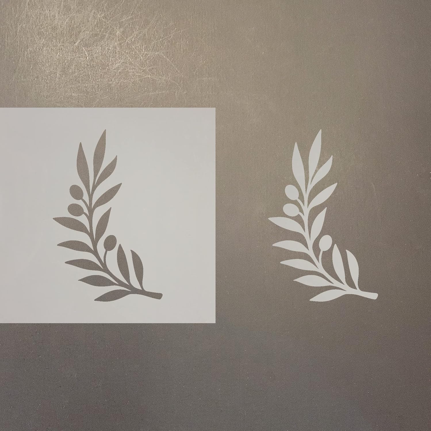 Mixed Media - Olive Branch Reusable Mylar Stencil - Art Craft Supplies 4 Inch
