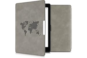 kwmobile Cover Compatible with Kobo Aura ONE Cover - eReader Case - Travel Outline Grey