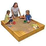 KidKraft Wooden Backyard Sandbox with Built-in