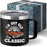 Old Man Gifts for Dad Im Not Old Im Classic Tumbler - Grandpa Christmas Fathers Day Funny Mugs for Men - Gifts for Older Father Papa 60th Birthday Idea Retirement 14oz Stainless Steel Tumbler With Lid