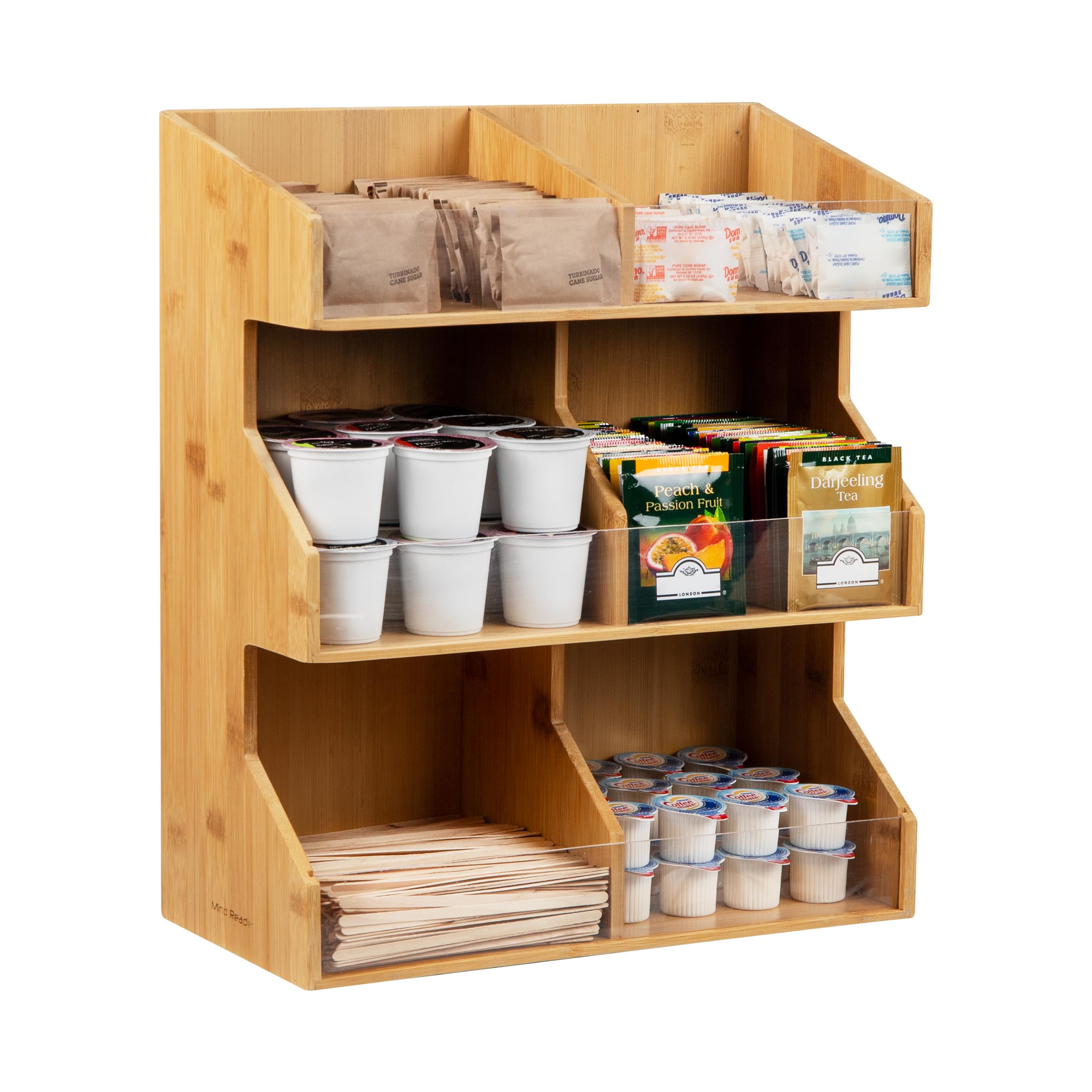 Photo 1 of *MINOR DAMAGE - USED*
Mind Reader Coffee Pod Condiment Station, Countertop Organizer, Kitchen, Rayon from Bamboo, 13" L x 6.25" W x 15.25" H, Brown