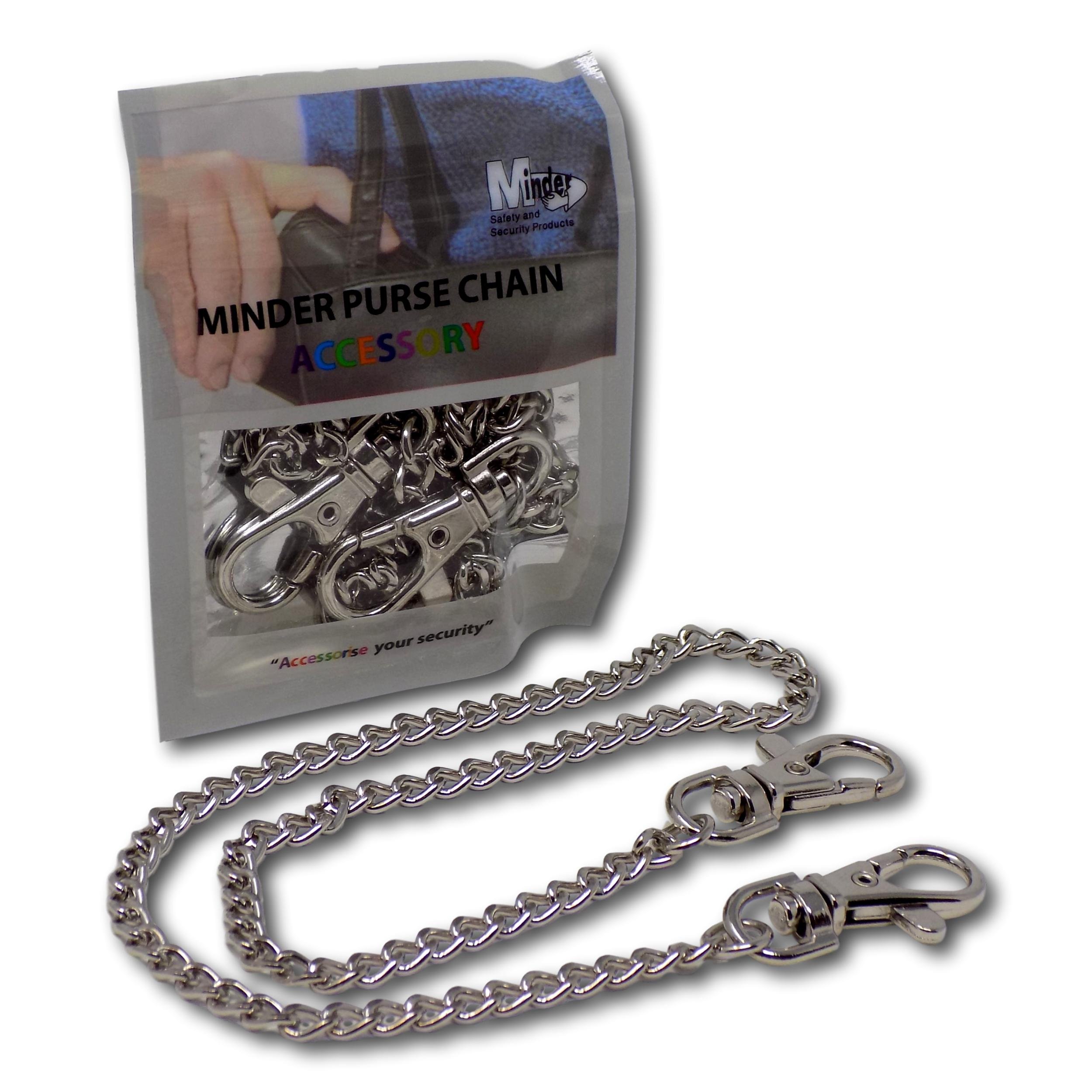 Minder Purse Chain Anti Theft Dipping Snatch Handbag Keys Security Accessory (Silver)