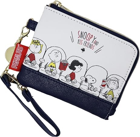 Amazon スヌーピー Snoopy 定期入れ 小銭入れ ピーナッツ リール付き カクシボ合皮 ネイビー バッグ 財布 おもちゃ
