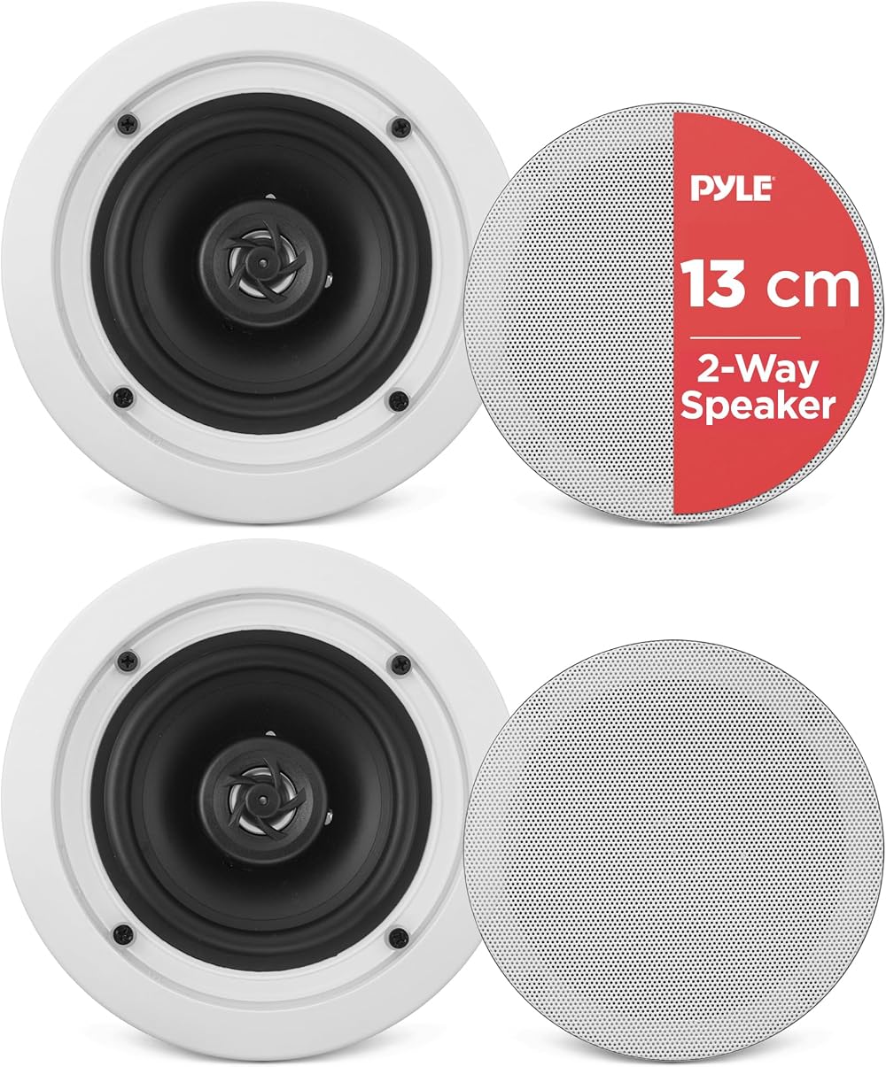 Pyle Ceiling Speakers 13.34cm Flush Mount 150W Pair 2-Way Indoor Outdoor