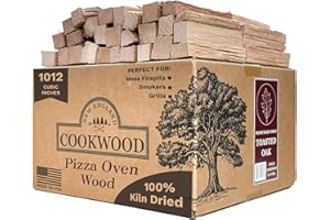 NEW ENGLAND COOKWOOD Toasted Oak 5 Inch Universal Cooking Firewood - 14lbs. ~1000cuin Premium Kiln Dried Cooking Wood for Grills, Smokers and Ooni, Solo, Bertello Pizza Ovens (Red and White Oak Hardwood)