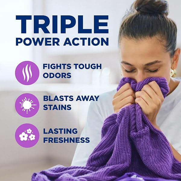 ARM & HAMMER PLUS OXICLEAN WITH ODOR BLASTERS LIQUID LAUNDRY DETERGENT, LAUNDRY ODOR REMOVER, ATTACKS STAINS, FRESH BURST SCENT, 122 LOADS, 158.6 FL OZ