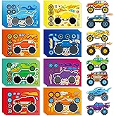 32 Sheets Monster Trucks Stickers for Kids, Ideal for Monster Truck Party Favors, Birthday Decorations, and Creative DIY Crafts