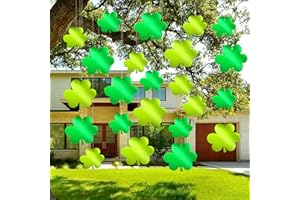 KatchOn, St Patricks Hanging Shamrocks Garland - Pack of 20, Large Hanging Shamrock Decorations | Neon Shamrock Cutouts, St Patricks Day Decorations | Foil Shamrocks Decorations, St Patricks Day Decor