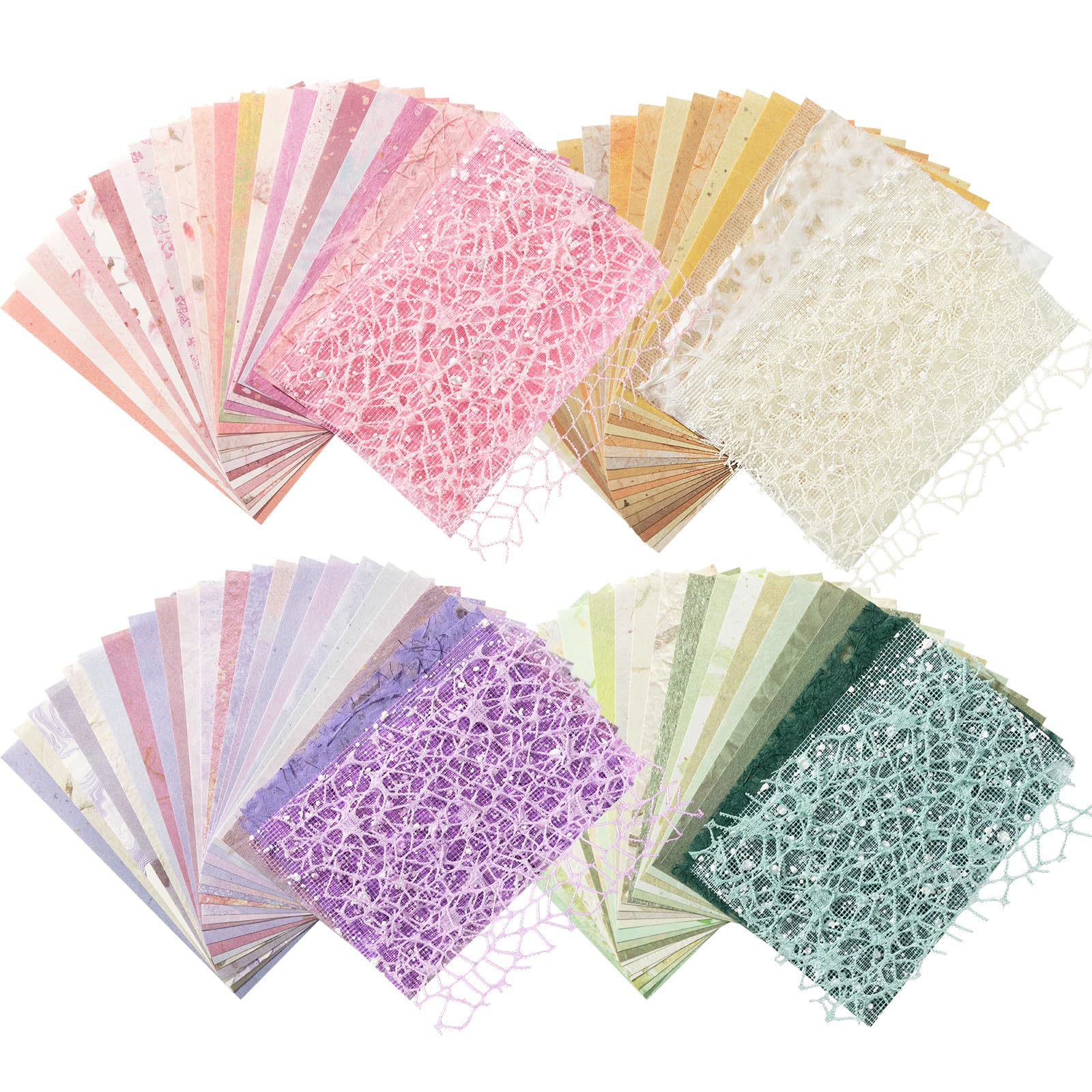 Photo 1 of 104 Pcs Textured Vintage Scrapbook Paper, 4 Themes Scrapbook Journaling Supplies, 3.9x5.5 In Embossed Designs Scrapbooking Kit Decorative Paper for Junk Journals, Card Making, Collage Art