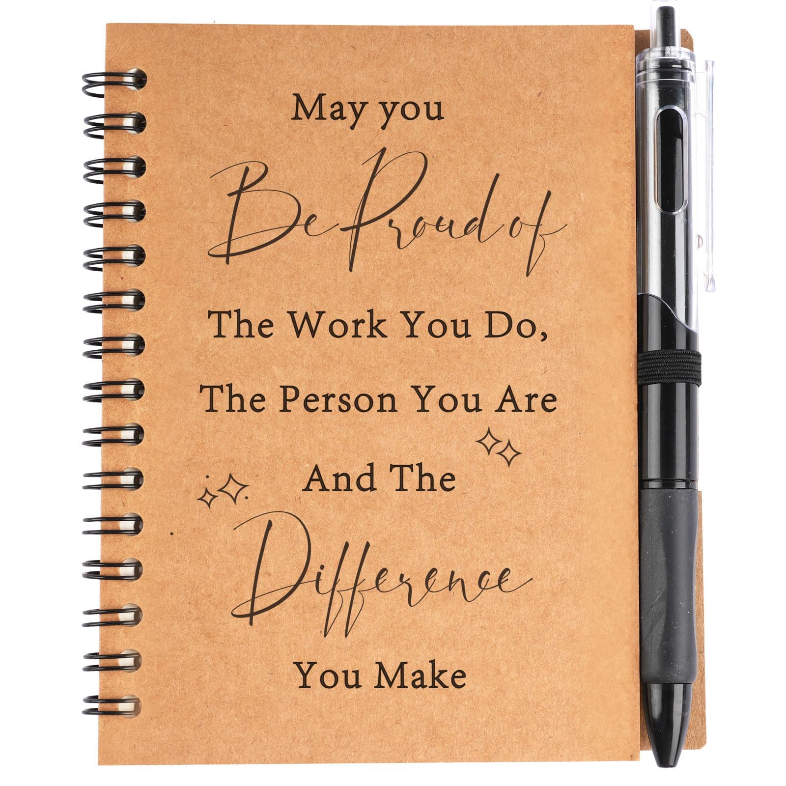 Hopton Leaving Gifts for Colleagues Women, 100 Pages Kraft A6 Notebook with Ballpoint Pen Set, Thank You Gifts, Staff Leaving Gift, Spiral Notepad for Colleagues Teachers Friends Men (Proud)