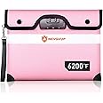 Upgraded 6200°F Fireproof Money Bag with Lock, Fireproof Bag w. Zipper/Reflective Strip, 9 Layers of Heat Insulated Material, Water Resistant Fire Proof Money Bag for Cash, Fire Bag for A5 documents