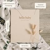 Peachly Unisex Baby Memory Book Linen Cover Milestones Keepsake view 2