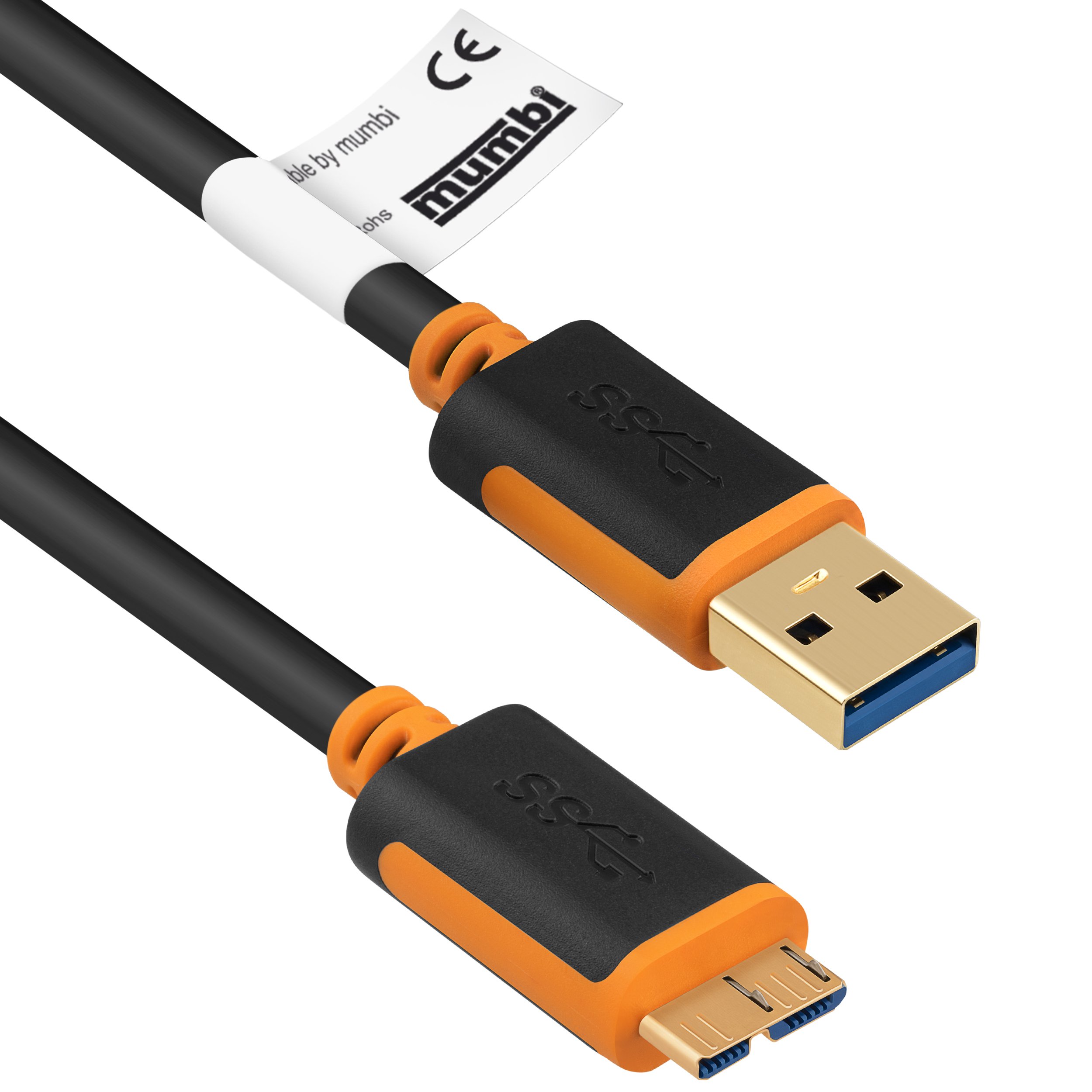 mumbi 21928 Micro USB 3.0 Cable - USB A Male to Micro USB 3.0 Male 1 m