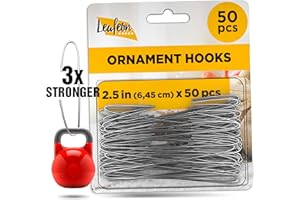 50 Pack Christmas Ornament Hooks – Great Ornament Hangers for Christmas Tree Decoration (Silver)