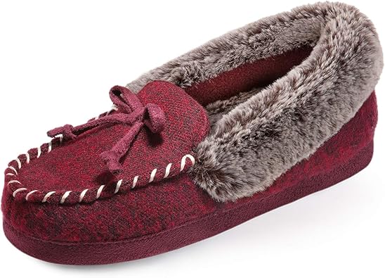 memory foam moccasin slippers womens