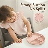 Moonkie Suction Plate Baby Weaning Set 3 Pcs Mint Sage Lunar Grey view 3