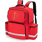 Trunab Emergency Medical Backpack 50L Responder Trauma Bag for EMT, Home Care, Red