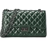 DIUY Quilted Leather Crossbody Bags for Women Trendy Ladies Shoulder Purse Satchel HandBag with Chain Strap