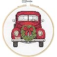 Dimensions Vintage Truck Christmas Counted Cross Stitch Kit, 6" D, White 14 Cnt. Aida 5