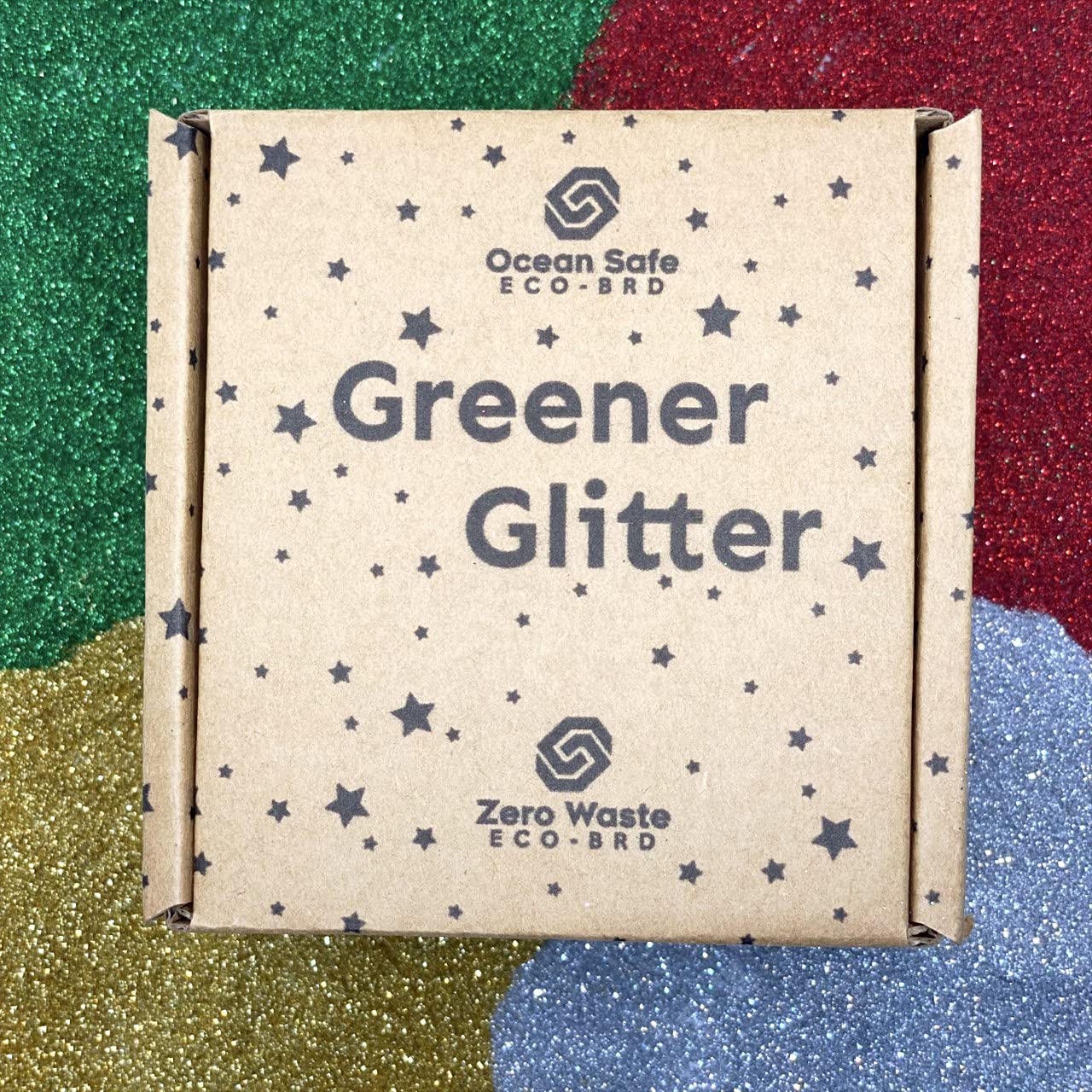 Greener Glitter 100% Plant not Plastic, No Guilt Biodegradable and Fully Compostable, Eco, Ocean Safe, Zero-Waste, Multi Pack (Fine Grain) - Red, Green, Gold and Silver (40g Total)