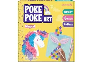jackinthebox Poke Poke Art – Magical Theme, Mess-Free Fabric Art and Craft, Flower Pressing Kits, Gift for Kids, Girl Gifts, DIY Activity Boy Gift, Toys for Girls and Boys Ages 4 5 6 7 8
