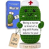 Nurse Gifts for Women - Positive Pickle Crochet with 30 Fun Appreciation Signs - Funny RN Gift Idea for Birthday, Stocking Stuffers, Nursing School, Bulk Staff Presents for RN, Cute LPN Gift for Nurse