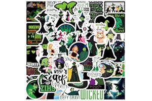 CHVISO 55ppcs Wicked Stickers Pack, Aesthetic Vinyl Waterproof Witch Sticker Decals for Waterbottle, Laptop,Phone, Skateboard, Scrapbooking,Bumper Choice for Teens Adults Fans for Party Supply