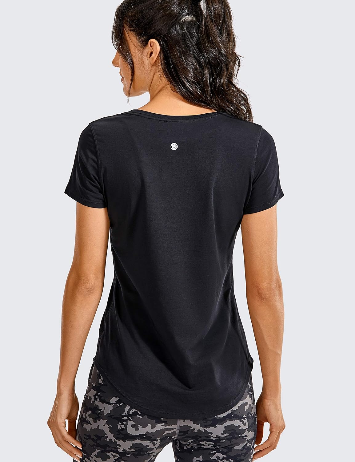CRZ YOGA Women's Pima Cotton Short Sleeve Workout Shirt Yoga T-Shirt Athletic Tee Top at  Women’s Clothing store