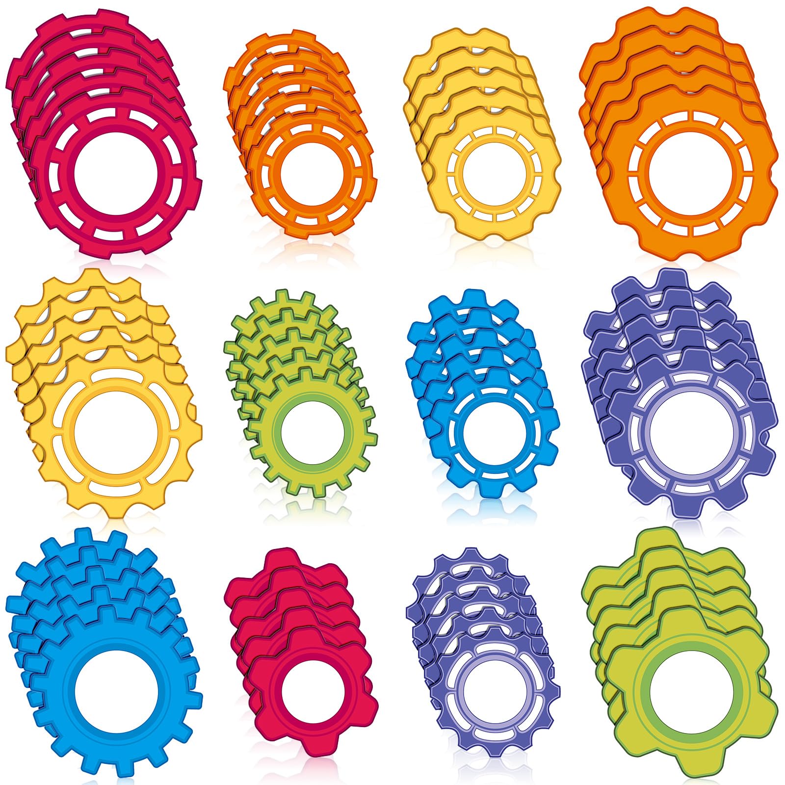 Photo 1 of Junkin 60 Pcs Gears Bulletin Board Cutouts Science Colorful Cutouts for Bulletin Board Accents Science Themed Decoration Border for School Classroom Chalkboard Office Home