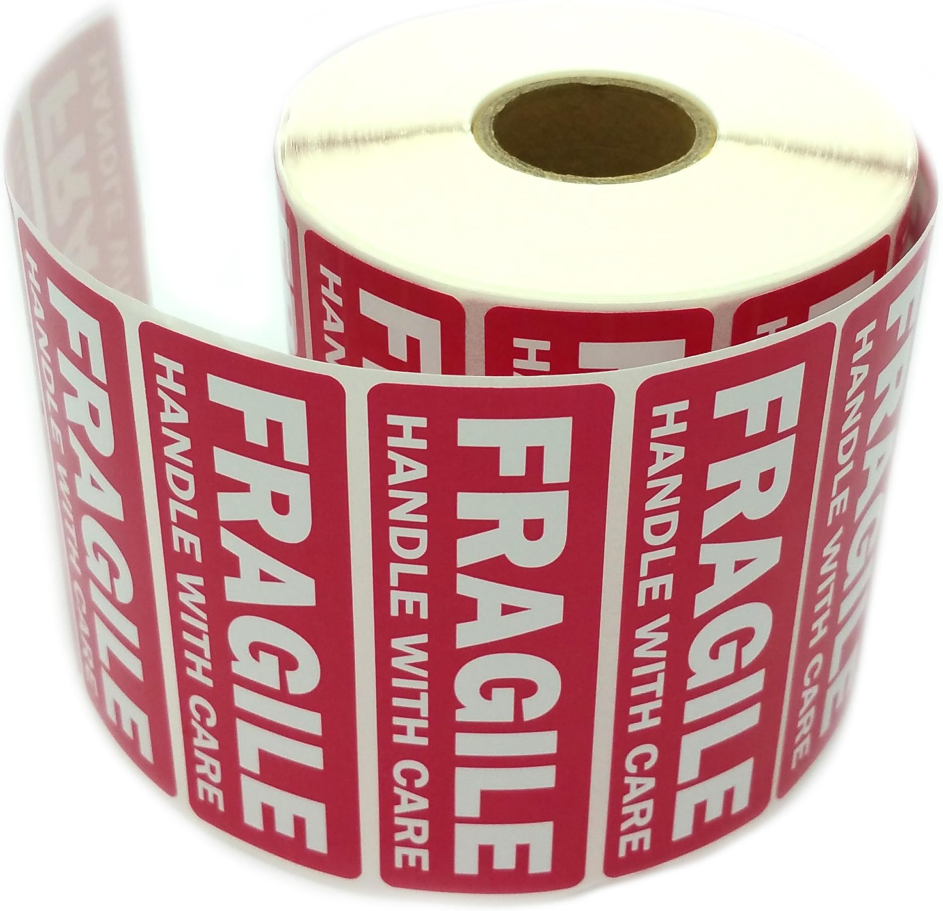 Heavy Pink Fragile Stickers Heavy Sticker Self Adhesive Handle with Care Warning Packing/Shipping Label - Waterproof (1" x 3", Fragile)