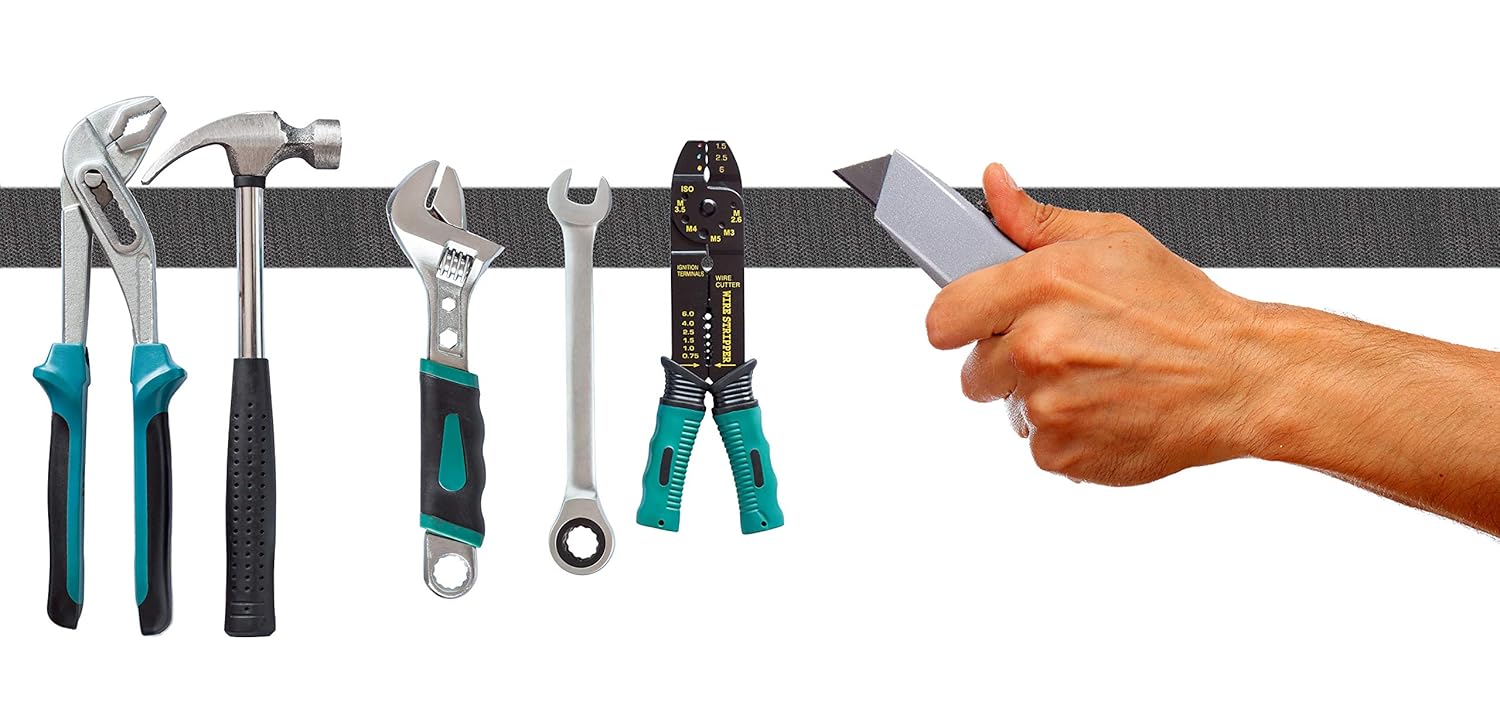Strenco 2 Inch Adhesive Black Hook and Loop Tape - 5 Yards - Heavy Duty Strips - Sticky Back Fastener: Industrial & Scientific