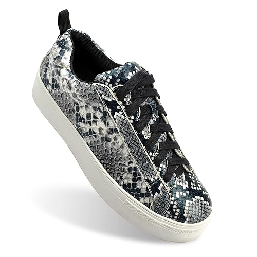 snakeskin platform sneakers