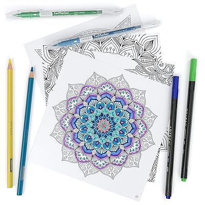 Download Buy Arteza Adult Coloring Book Mandala Designs 72 Sheets 100 Lb 6 4x6 4 Inches Detachable Pages Black Outlines Stress Relieving Coloring Books For Women Men Online In Indonesia B08cbf24z5