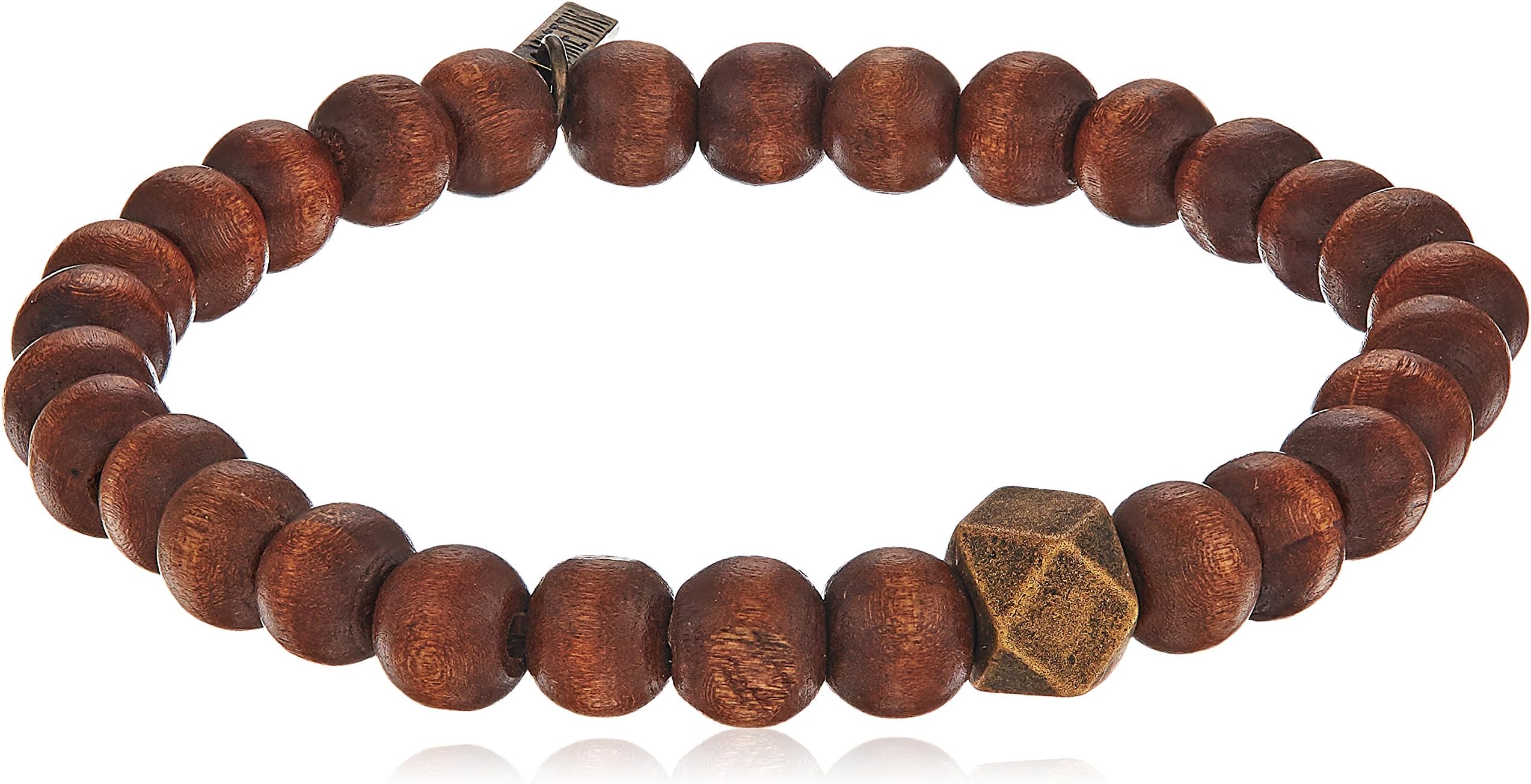 Ettika Men Stretch Bracelet Large Brass Cornerless Bead