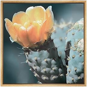SIGNWIN Framed Canvas Wall Art Western Prickly Pear...