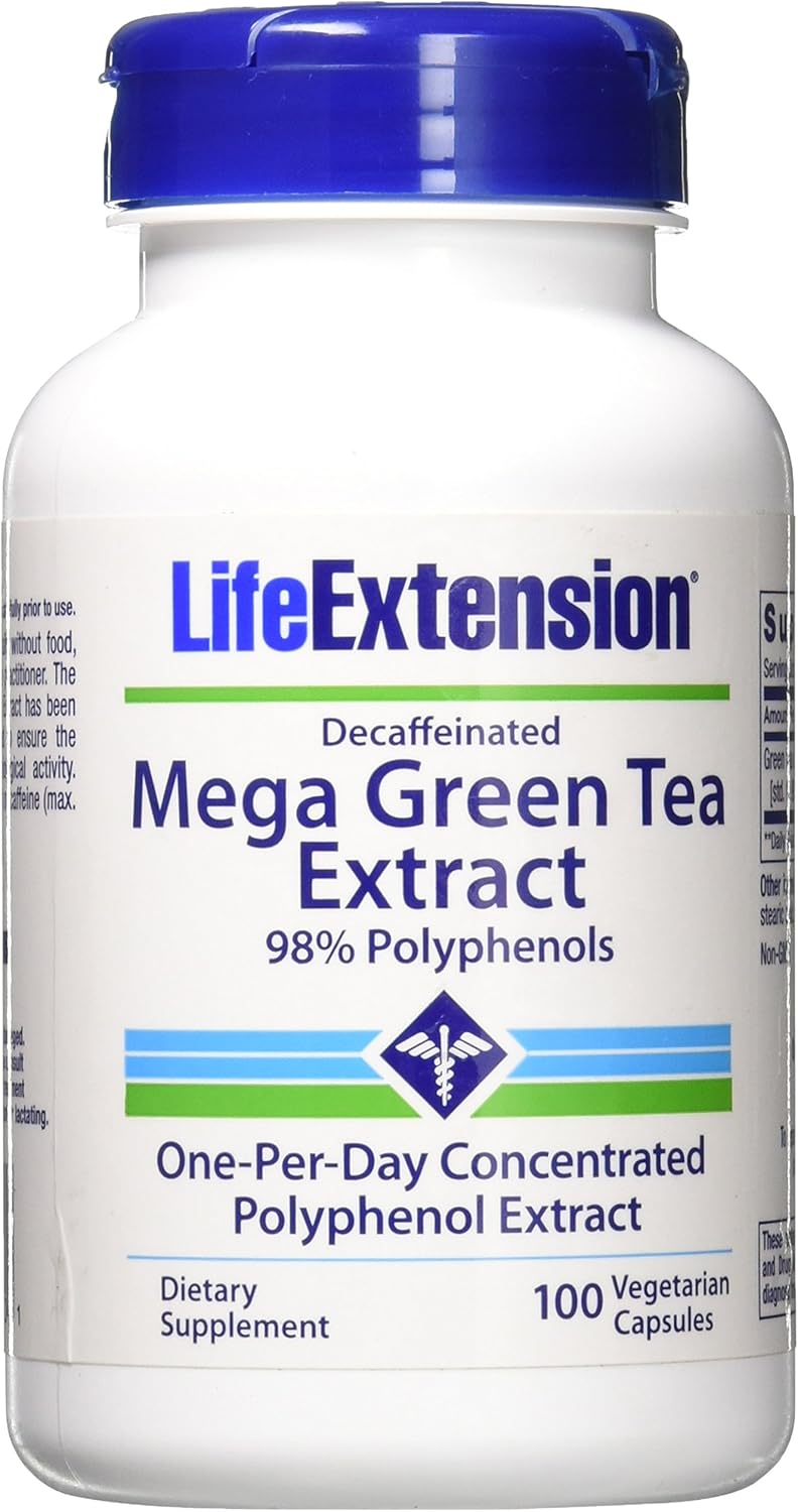 Mega Green Tea Extract Decaf. 100 VegiCaps (Pack of 2): Health & Personal Care